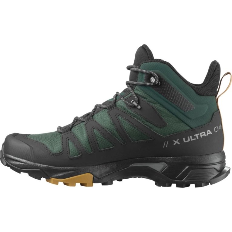 Green / Black Salomon X Ultra 4 Mid GTX Men's Hiking Boots | PH 74506V